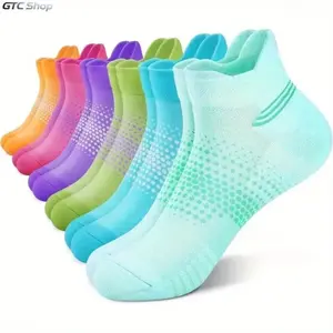 Women's 6-Pack Low Cut Compression Socks, Cushioned with Arch Support, Breathable Athletic Socks for Gym, Outdoor Sports, Compression Socks Women