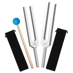 Tuning Fork Set (2 Pieces, 432hz, 528hz), Includes Accessories, Ideal for Yoga and Meditation, Relaxing Sound Vibration Experience