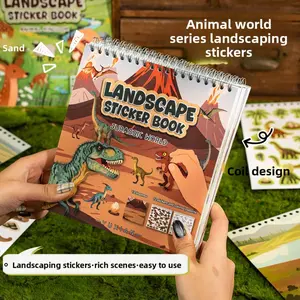 12PCS Dinosaur Animal Stickers for Kids Quiet Book DIY Educational Toys, Early Learning & Fine Motor Skill Development, Reusable Decal for Scrapbooking Craft