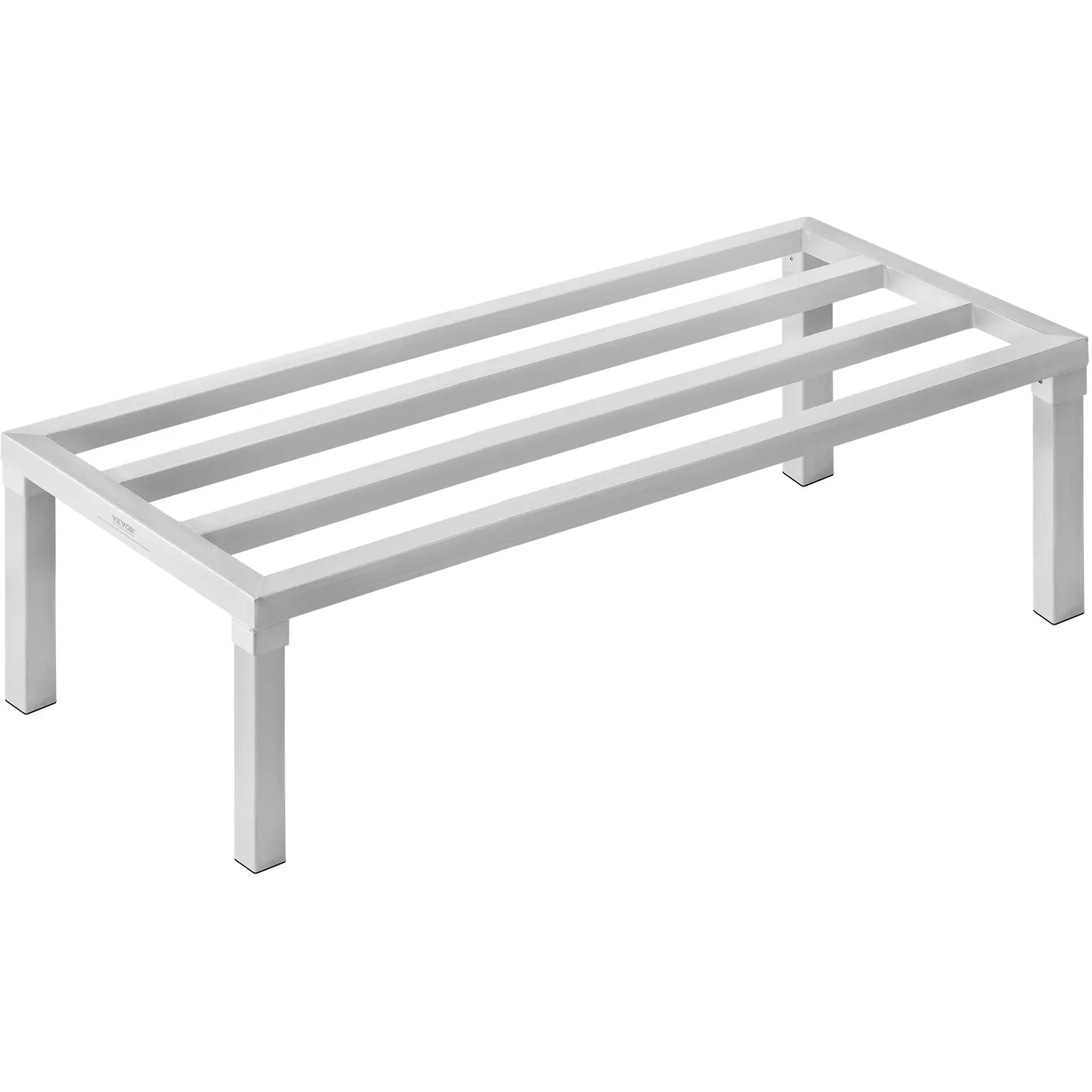 VEVOR Aluminum Dunnage Rack, 48" x 20" Commercial Food Floor Rack, 12" Off the Floor, 1800 lbs Capacity All-Welded Aluminum Storage Rack, for Storage in Restaurants, Kitchens, Garages and Vehicles