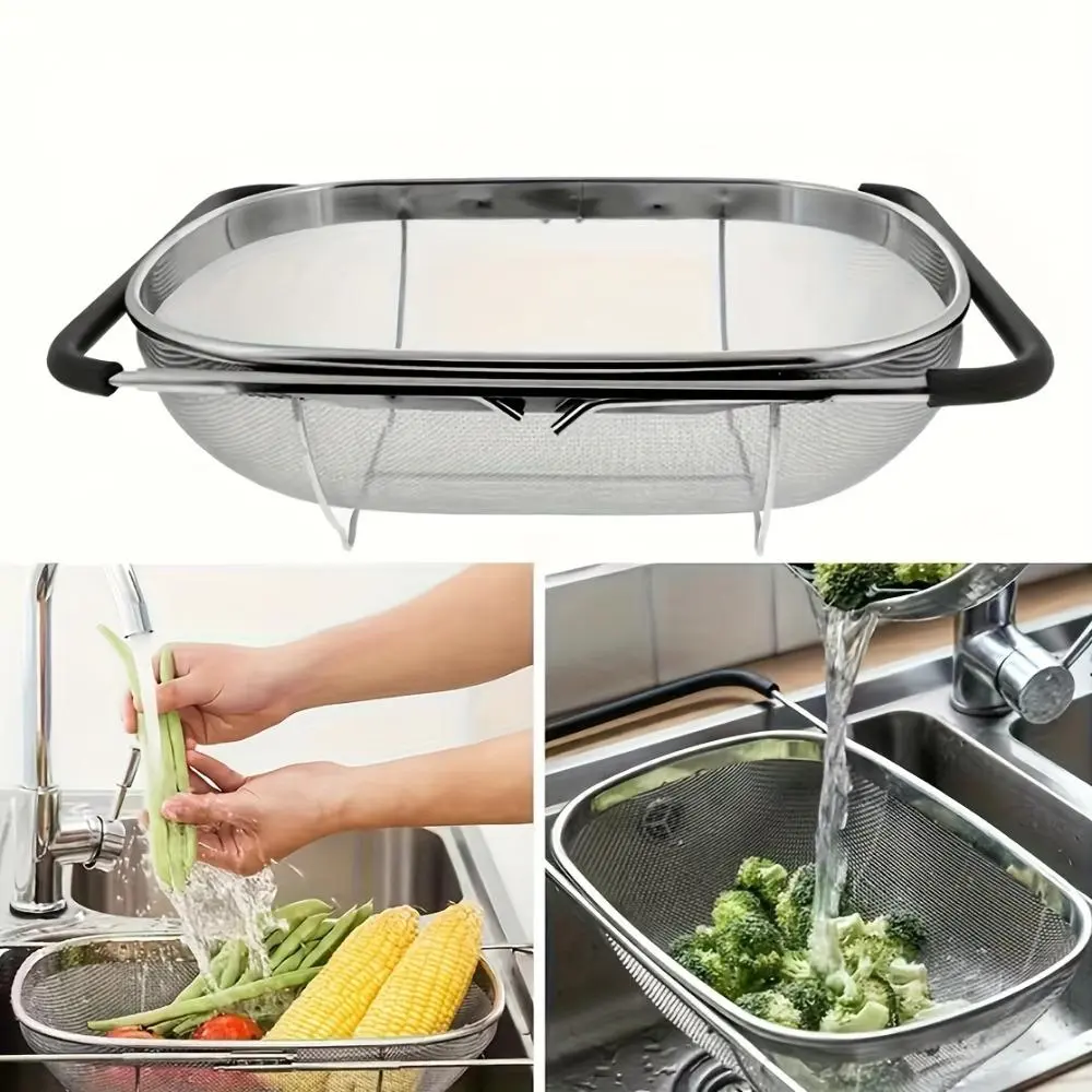 Stainless Steel Fine Mesh Strainer, Drainage Basket for Vegetable Filtering, Food-Safe Kitchen Essential