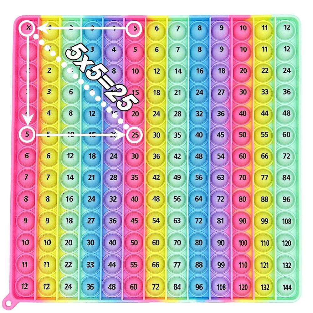 Multiplication Addition Practice Math Pop Fidget Board Game, Push Bubbles Times Table Numbers Fidget Toy, Durable Material #GLOBAL PICKS