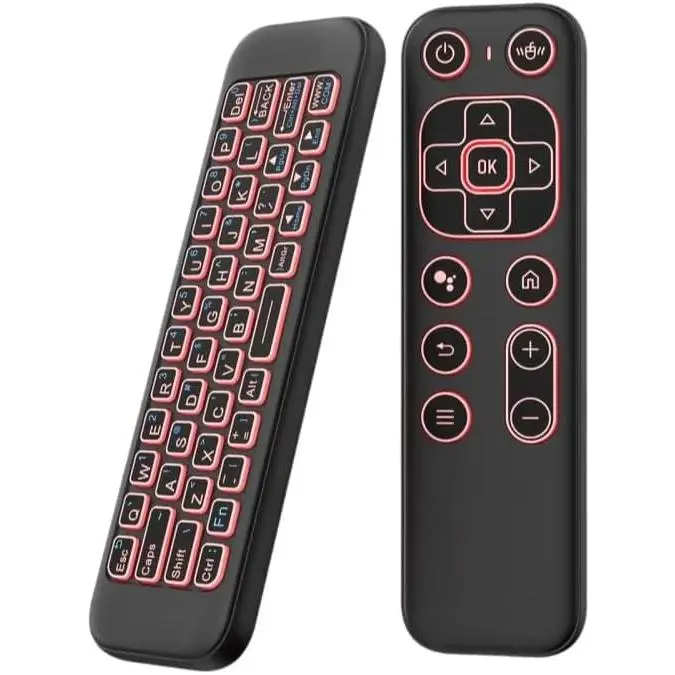 Mini Air  Remote Keyboard with 7-Color Backlight for Android TV Box,  TV, HTPC, Projector; Rechargeable -Mode  Controller for Couch Browsing