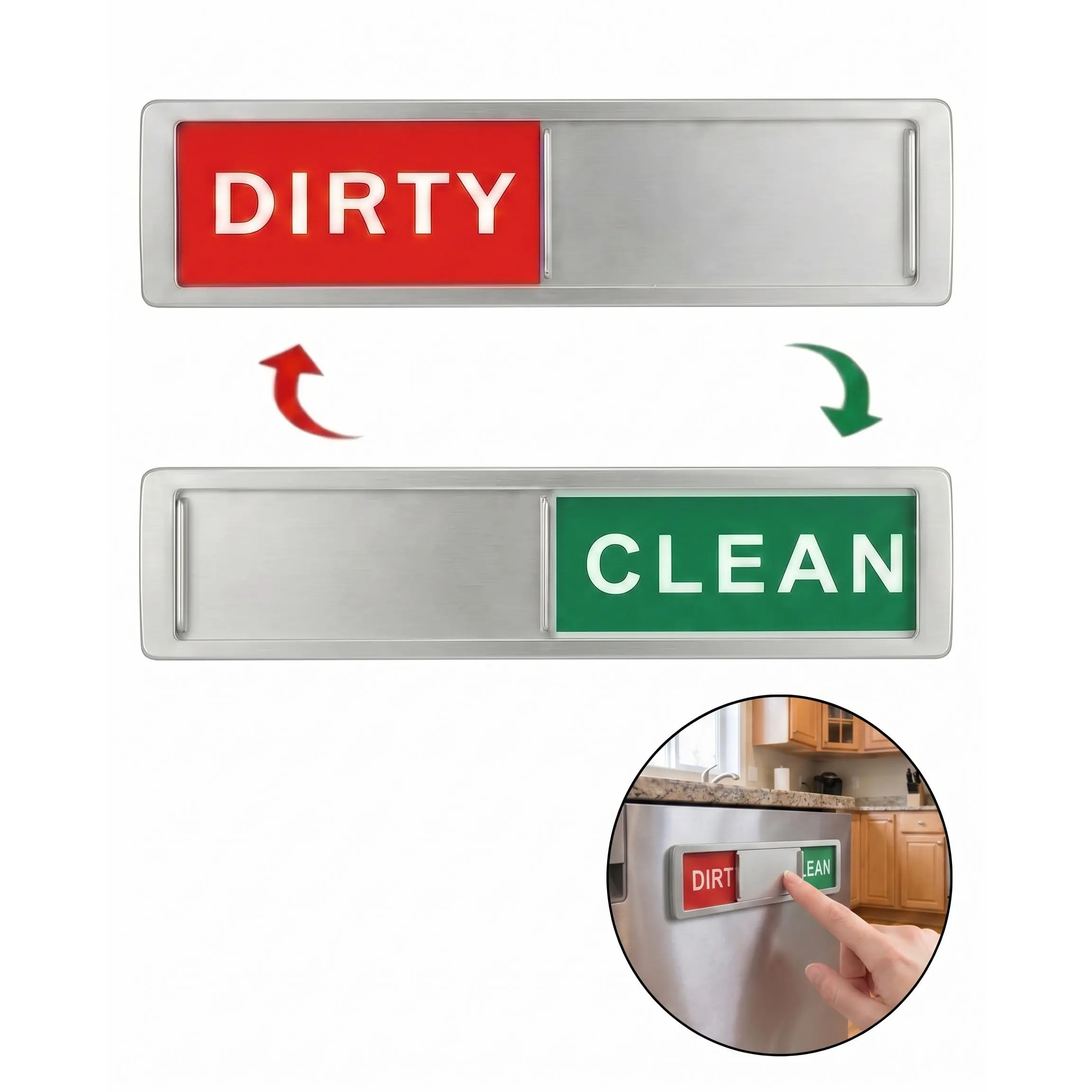 Sliding Clean Dirty Dishwasher Magnet |   Multi Appliance Status Indicator Magnet for Dishwasher Fridge Microwave, Household Kitchen Organizer Gadget for Home Renters-YY0