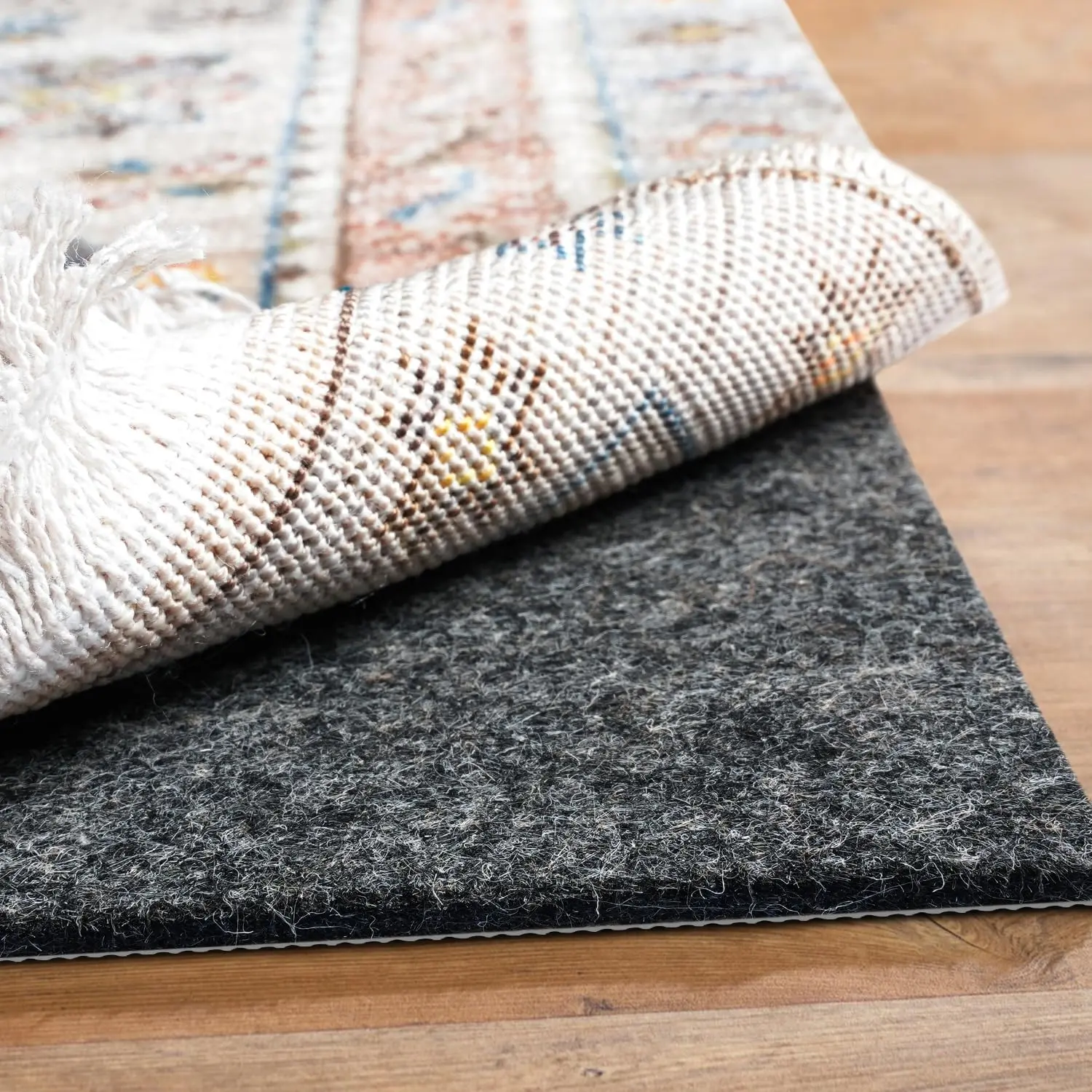 Felt and Natural Rubber Backing Rug Pads 1/4" Thick 5 x 7 Ft Non Slip Carpet Gripper, Keep Rugs in Place, Protective Cushioned Pads Under Area Rug, For Carpet Runners, Hardwood Floors Protection