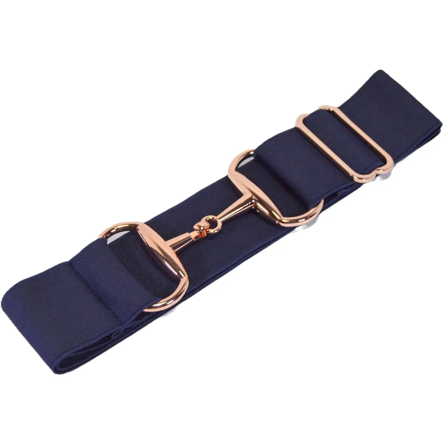 2 inch Luxury Elastic Equestrian Belt Horse Riding Belt with Rose Gold Buckle Stretchable and comfortable Waist Belt