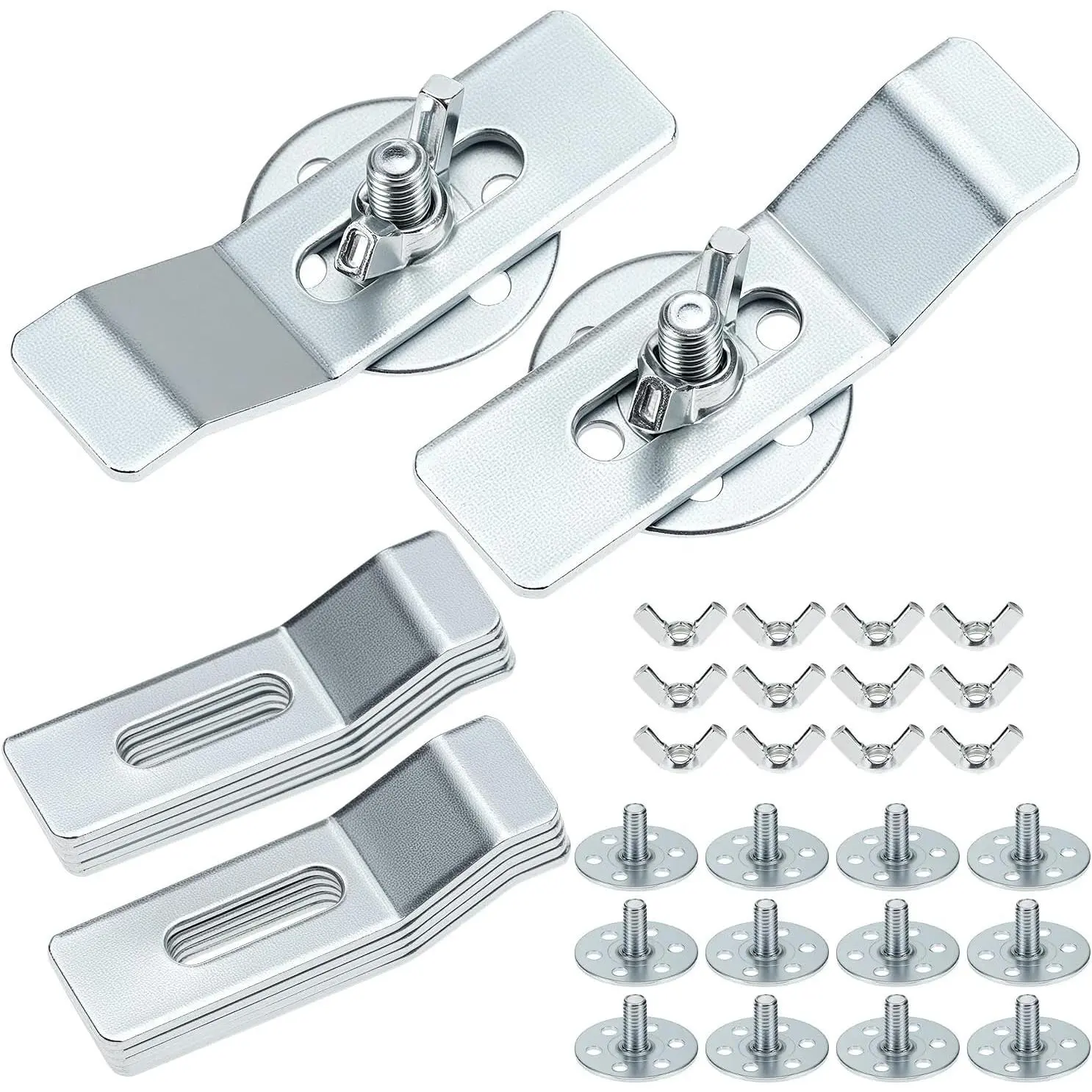 Undermount Sink Clips Kit, 12 Pack Sink Mounting Brackets with Wing Nut Adjustable Design, Zinc Plated Steel Repair Fastener Support for Kitchen/Bathroom Sinks