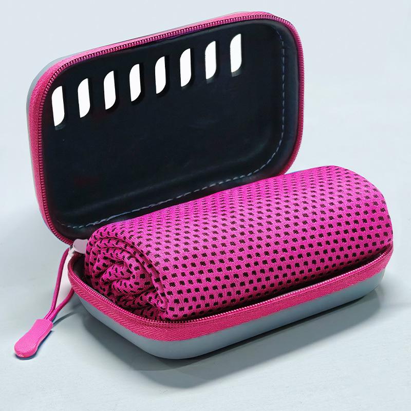 Cooling towels with storage boxes, quick-drying sports towels, portable breathable towels, quick-drying towels suitable for fitness, travel, yoga, and sports