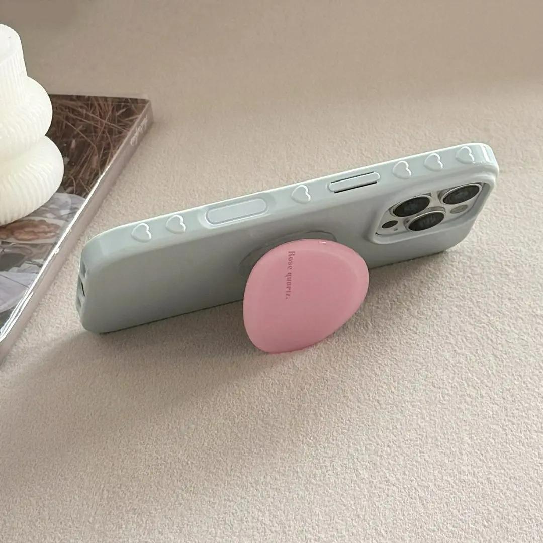 Korean Style Simple Solid Colors With Phone Holder Stand Case For iPhone 17 16 15 14 13 12 Pro Max Shockproof Protective Cover﻿