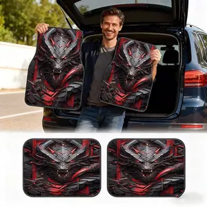 4pcs/5pcs Car Floor Mats & Trunk Mats, Multiple Specifications Available, Polyester Material, Cyber Dragon Design, Fits 95% of Cars (Trucks/Sedans/Suvs), Ideal Gift for Festivals, Stylish Interior Protection