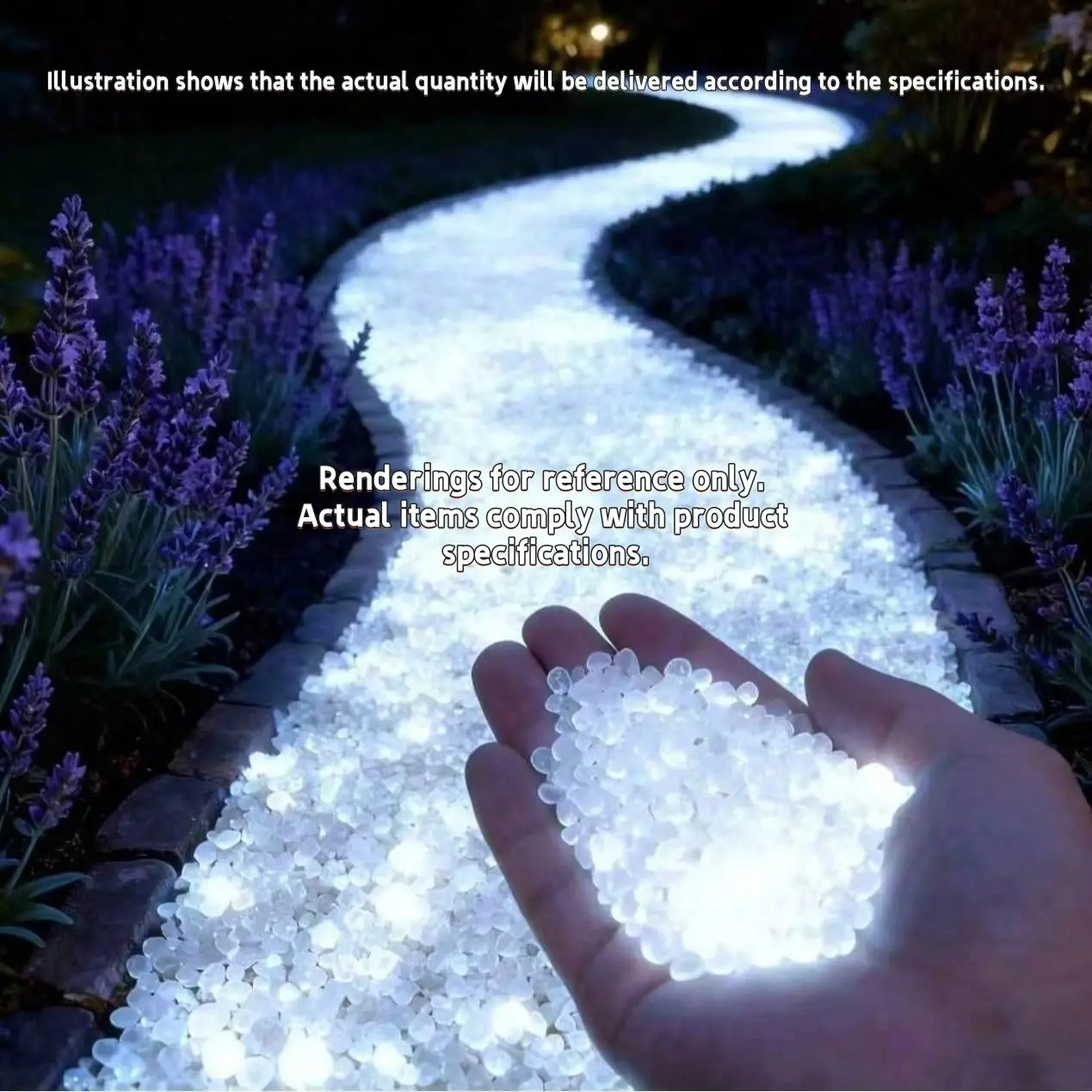10,000 Glow-in-the-Dark Stones, Colorful Night-Light Decorative Rocks, Outdoor Fluorescent Stones for Garden Supplies, Party and Festival Decoration