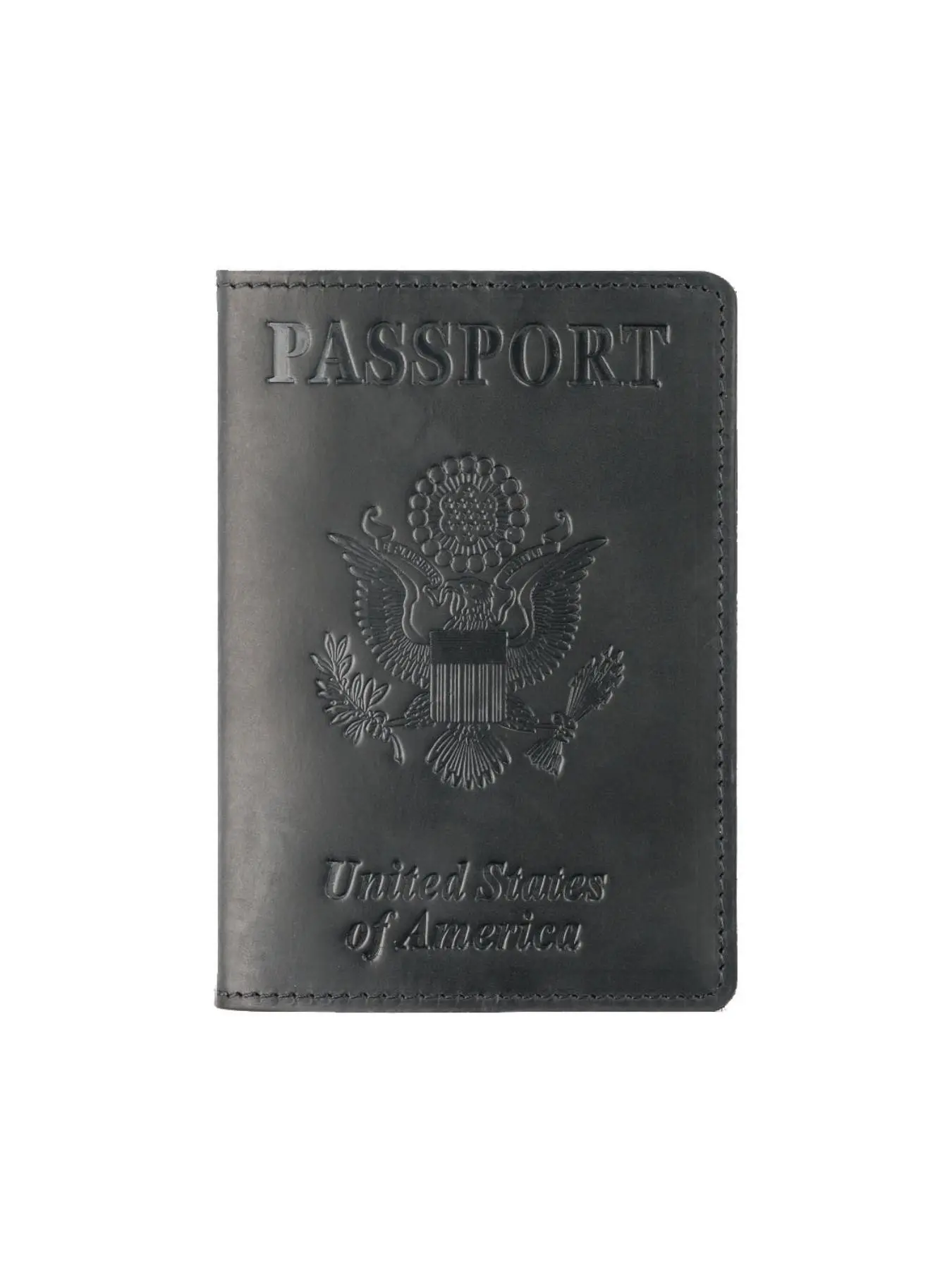 Vintage Crazy Horse Leather Us Passport Cover, Embossed Eagle Logo, Multi Card Slot, Waterproof ID Credit Card Protector Wallet for Travel, Passport Holder Protector