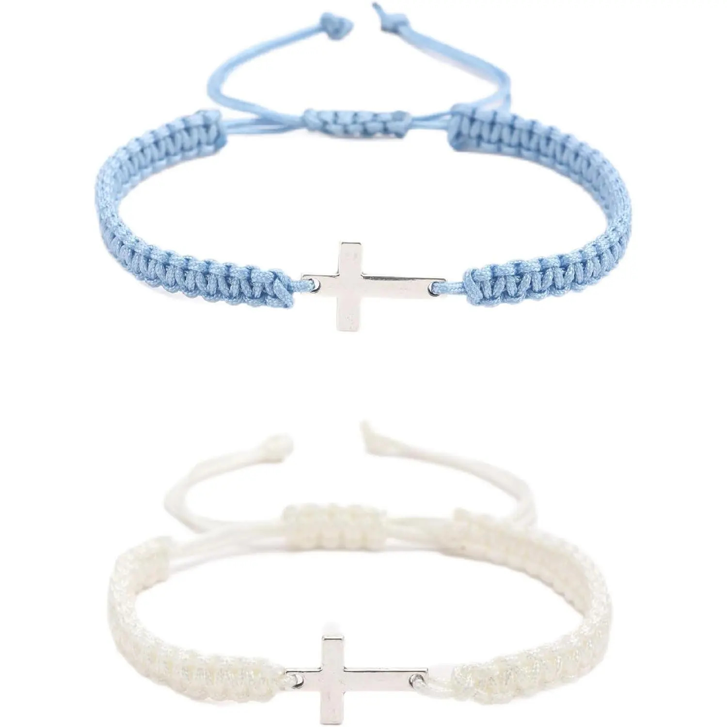 2 count Colorful  Woven  Bracelet For Men Women Adjustable Matching knit  Bracelet For Couple  Religious Inspirational Christian Easter Christmas  Gifts