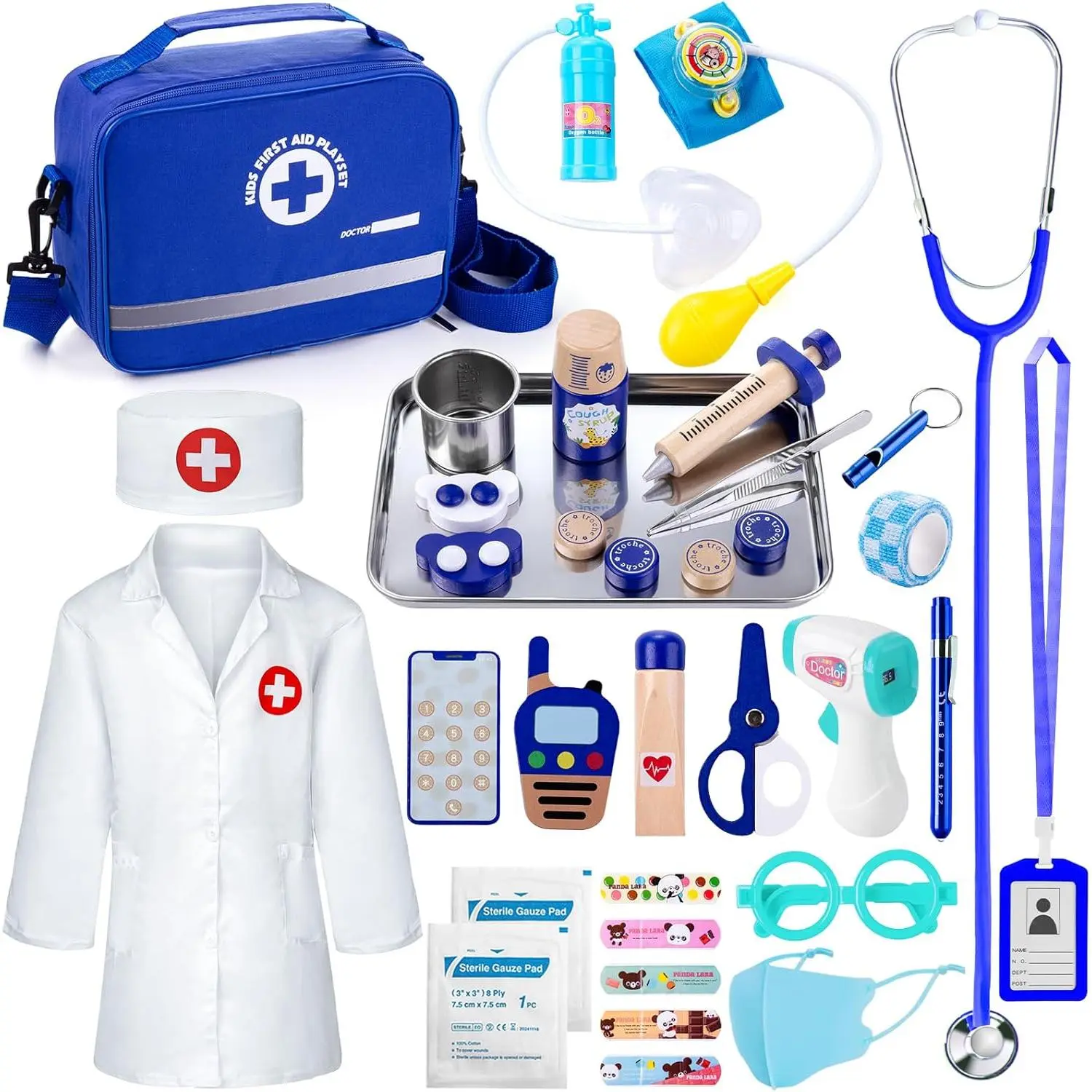 Doctor Kit for Kid Age 3+, 35 Pc Pretend Play Toy | Doctor Play with Medical torage Bag & Real tethocope, Fun Role Playing Game for Boy Girl Birthday Gift