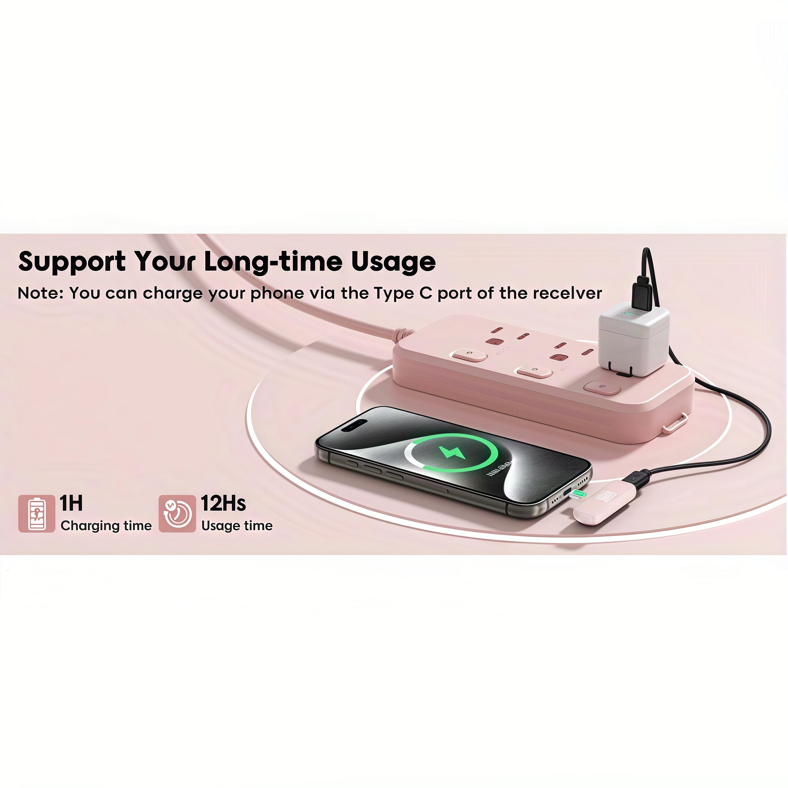 USB-C Mini Lavalier Microphone for iPhone 16, iOS & Android – Noise Cancelling Clip-On Mic for Videos, TikTok, YouTube, Vlog – Plug & Play (Pink)