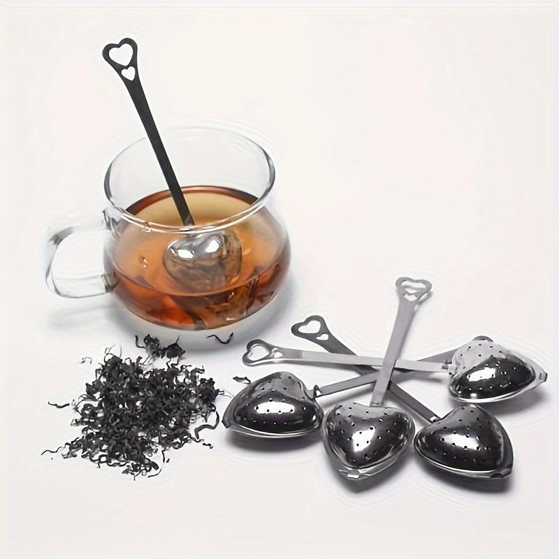 Heart Shaped Stainless Steel Tea Filter, 2pcs Simple Modern Flower Tea Brewer, Drinking Accessories for Home Dinning Room Picnic
