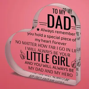 Letter Pattern Acrylic Heart-Shaped Plaque, 1Pcs Family Gift, Birthday Gift for Loved Ones, Home, Office and Living Room Decor, Acrylic Desktop Plaque