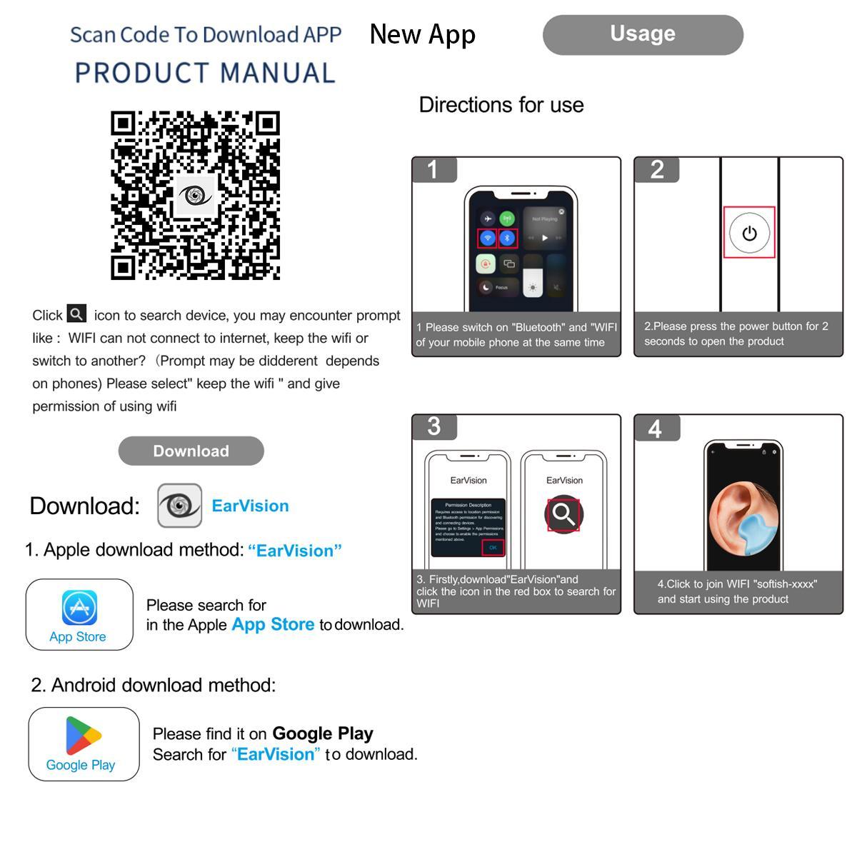Ear Wax Removal Tool With Camera, 1 Set Portable Type-C Rechargeable Ear Cleaner, Waterproof Endoscope Ear Cleaning Tool