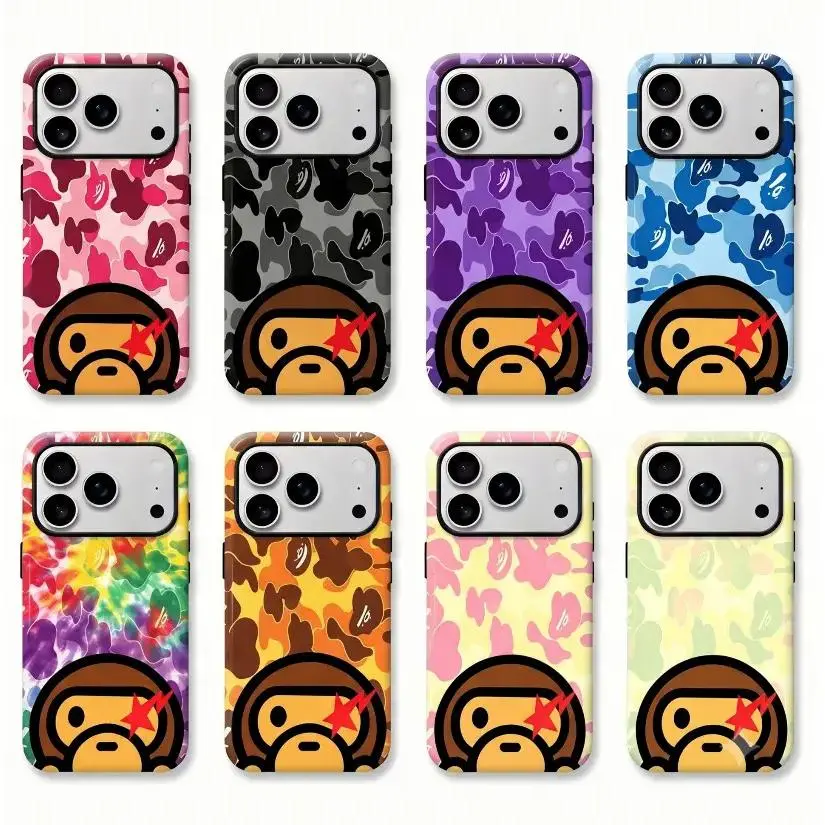Bape Protective Camo Streetwear Phone CaseSuitable for iPhone 17/16/15/14/13/12/11 ProMax/Plus and Samsung Galaxy S23FE/22/23Impact Resistant Hard Case with ImpactDispersion Technology & Flexible Rubber LinerGlossy Finish UV Protected 2-Piece Design, Butt