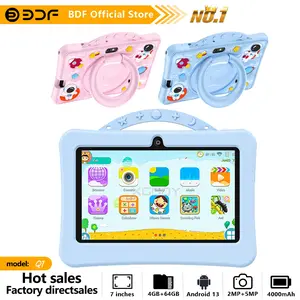 Educational Tablet, 7-Inch Android 13, 4GB RAM 64GB Storage, Quad-Core Processor, HD Screen, Dual Cameras, 4000mah Battery, WiFi Gaming