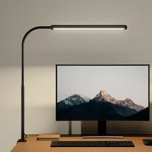 Eye-Caring LED Desk Lamp 360 °   Flexible Gooseneck Work Lamp with Desk Side Clamp Touch Control 3 Light Colors Smooth Dimming Task Lighting Reading Light for Home Office College Dorm, Black