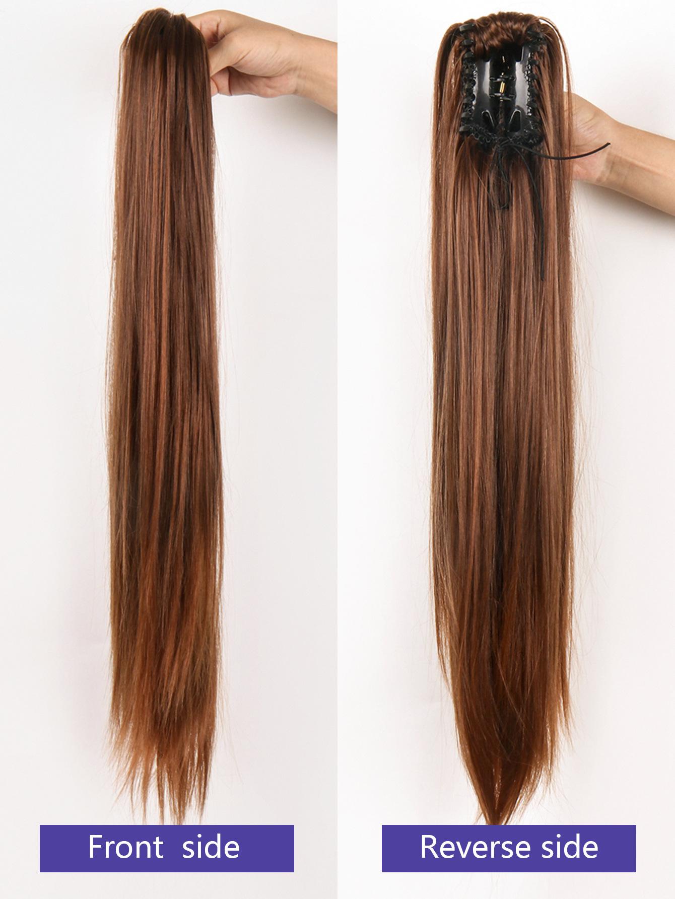 26-Inch Long Straight Purple Ponytail Wig for Women | Claw Clip Design | Natural-Looking Hair Extension Perfect for Daily Wear, Parties & Casual Outfits