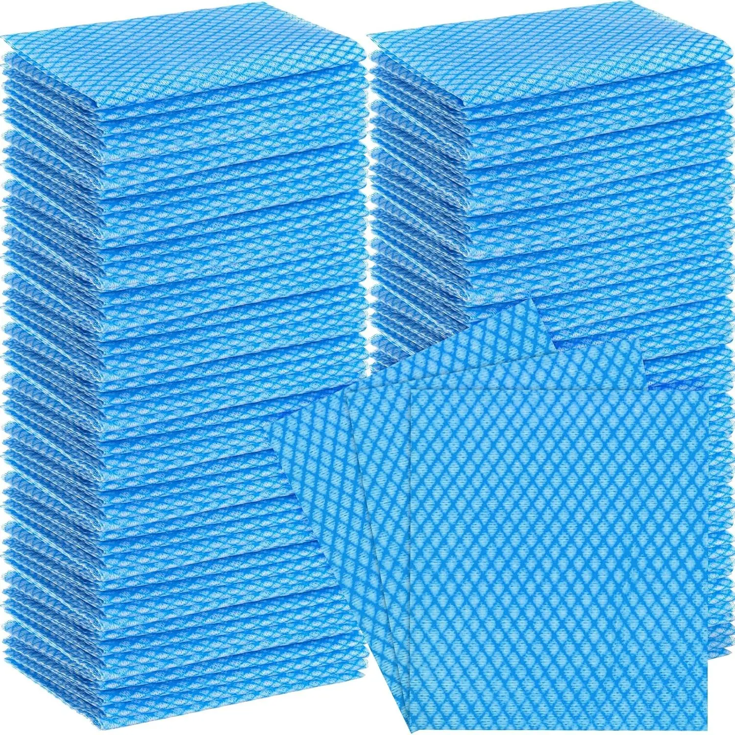 300 Pcs Disposable Dish Cloths & Cleaning Towels for Kitchen, Handy Cleaning Wipes, Disposable Rags for Kitchen and Office (Blue)