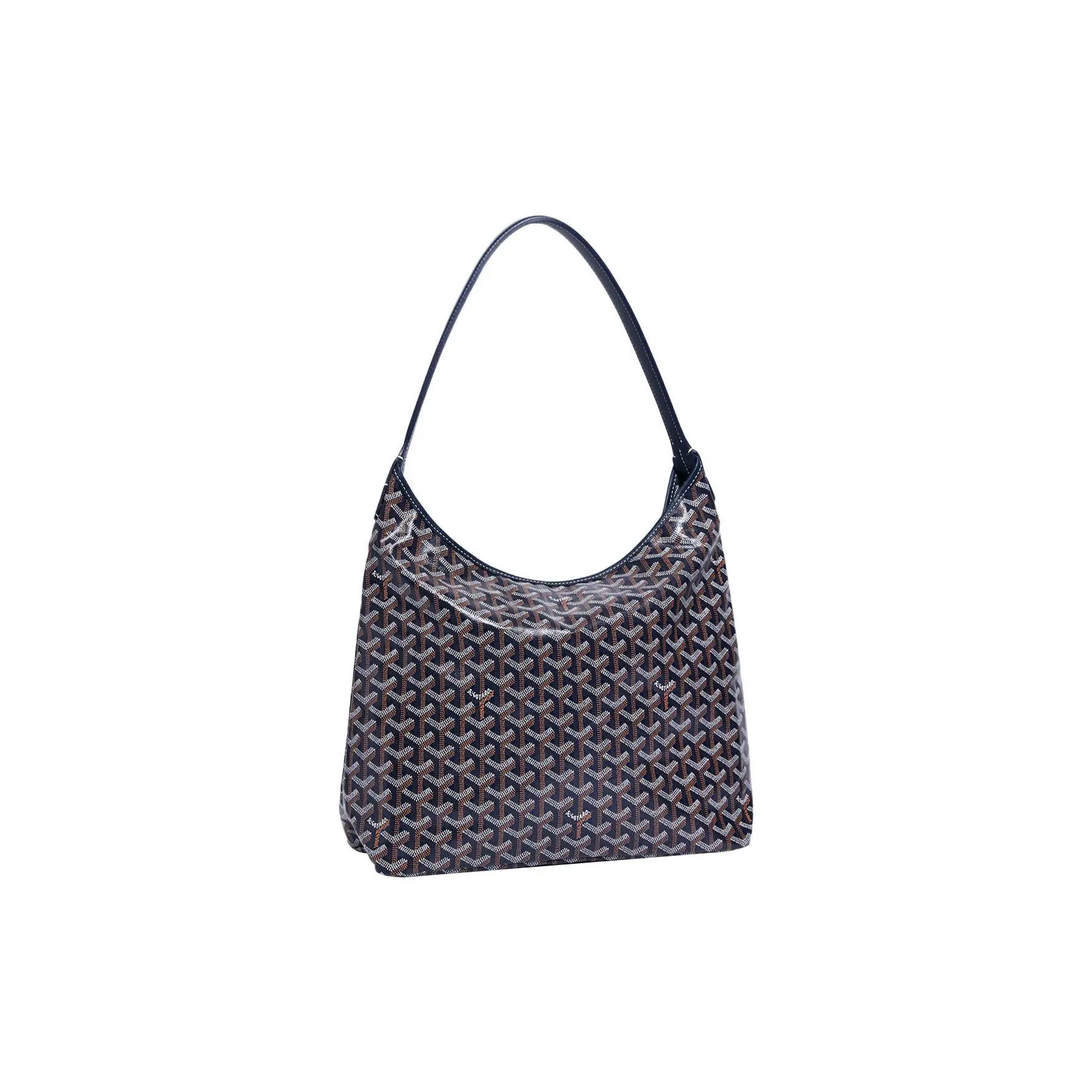 Goyard Bohème Hobo Bag for Women – Structured Canvas and Leather Shoulder Bag in Navy Blue