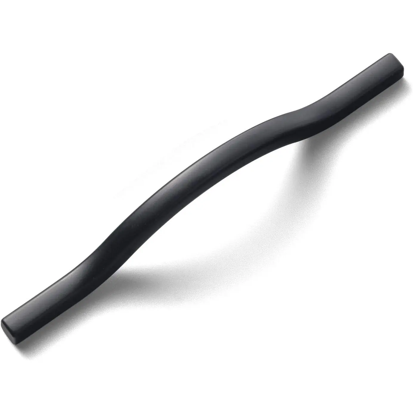 Modern Handle,Minimalist Cabinet Pull,Matt Black Drawer Handle Wardrobe Cabinet Door Handle, 3.8''/5'' Double Hole Centers,6 Packed