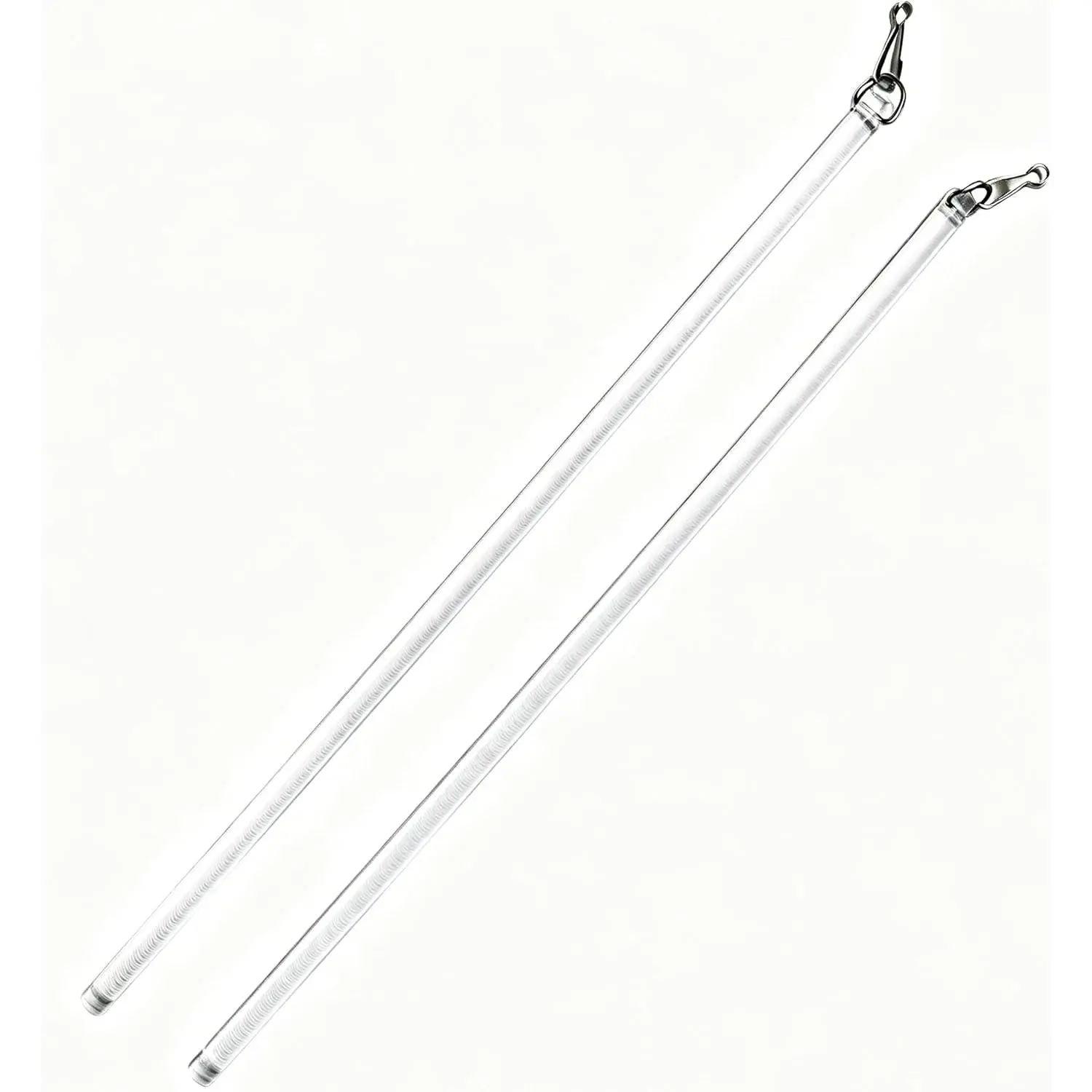 17" Clear Curtain Pull Rods, 2-Pack A clear curtain pull wand and blind wand  set with hooks. Easily operate and tilt blinds or curtains with these essential window rods.