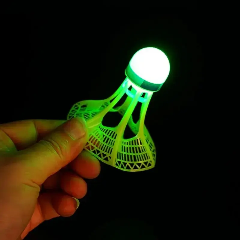 Super Durable Windproof Luminous Badminton Ball Outdoor Fluorescent Bright Nylon Ball with Light Unbreakable for Night Play