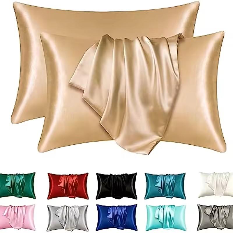 2pcs Boost Beauty Sleep Silky Satin Pillowcases – Cooling, Hair & Skin-Friendly, Easy-Care