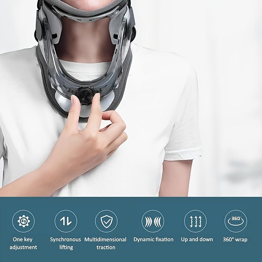 Ergonomic Neck Stretcher - Adjustable Cervical Traction Device with Secure Fixation System, One-Handed Operation, and Height Adjustment - Ideal for Neck at Home or Office, Hand-Washable PVC Brace