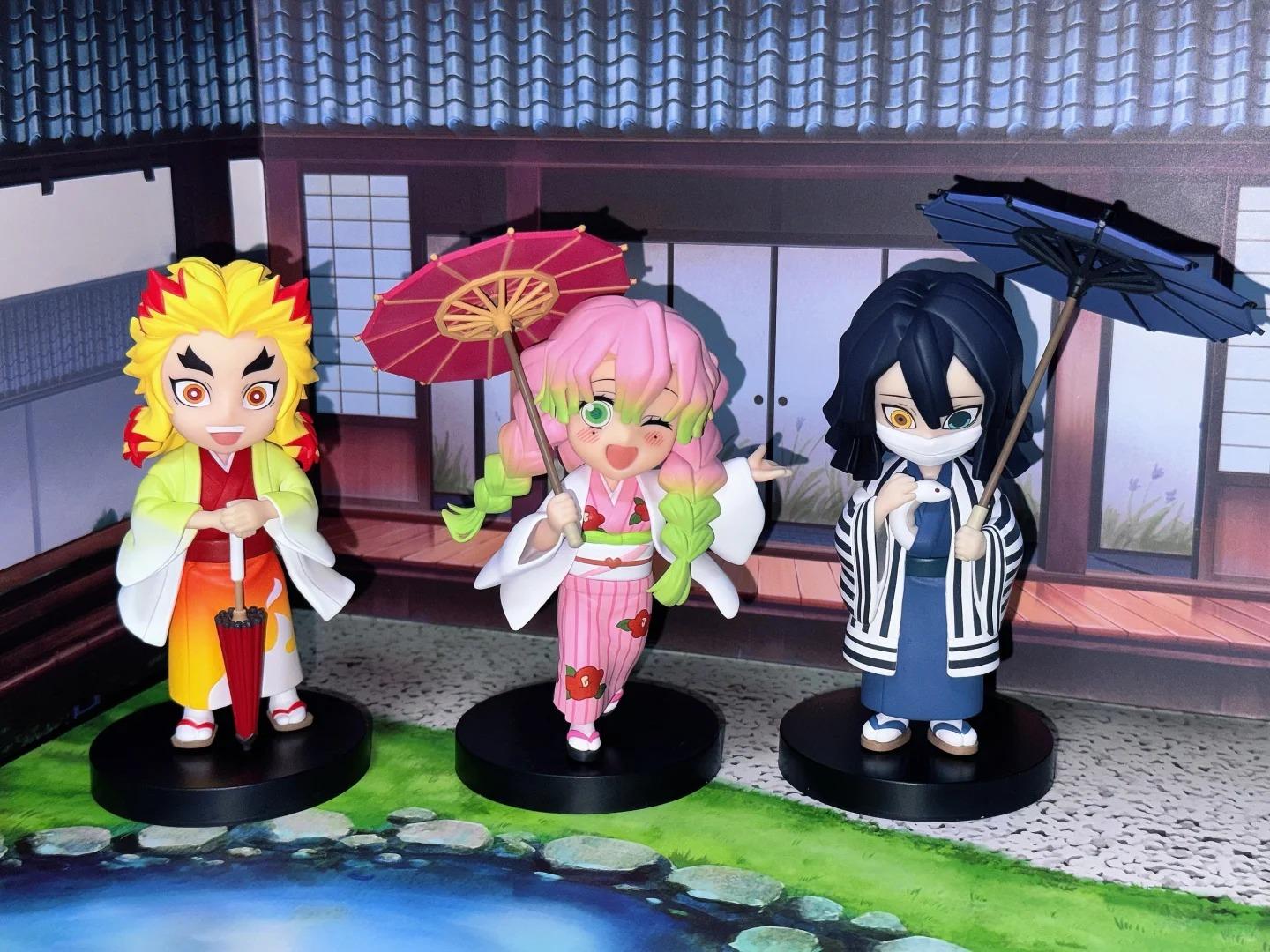 New Anime Figure Demon Slayer Figures Kimetsu No Yaiba Doll Plum Rain Series Blind Box Figurine Warrior Action Figure Model Toys