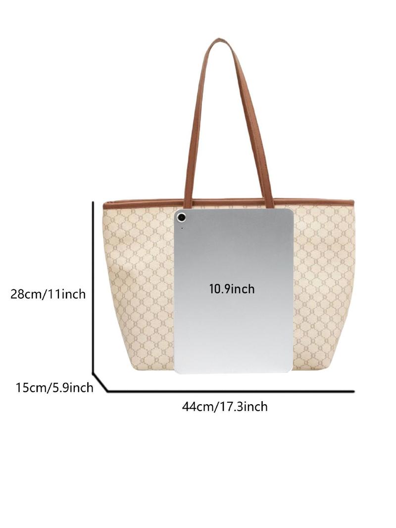 Fashionable Large Capacity Shoulder Bag, Casual Versatile Tote Bag for Women, Trendy All-match Commuter Bag for Daily Used, Handbag Shoulder Bag, Fashionable Patterned Bag