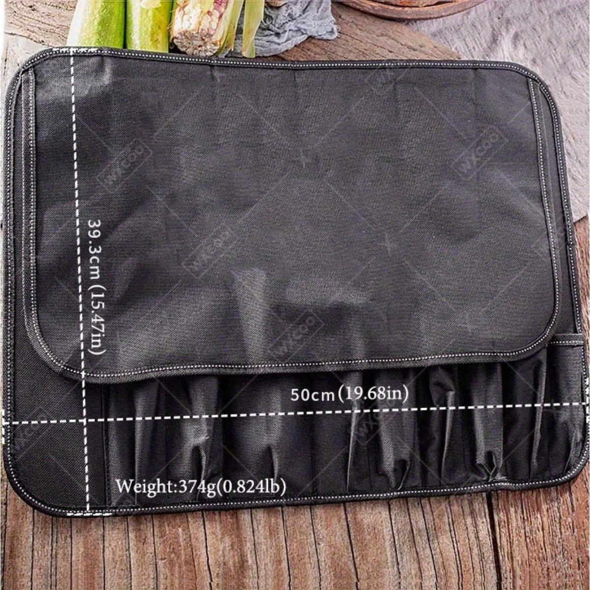 1PC Portable Kitchen Cooking Chef Knife Roll Bag Waterproof Oil-proof Travel Carry Case Storage Case Multi-functional Folding Durable Oxford Cloth Bag