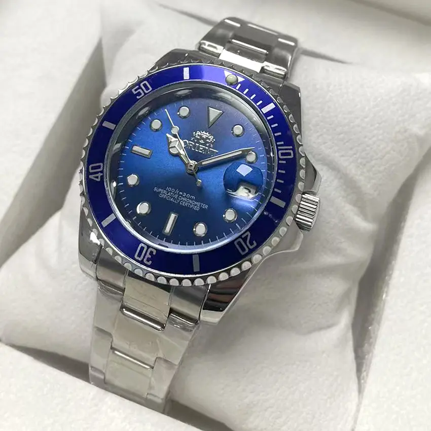 Men Classic Dive Watch Orient Black/Blue/Green Dial Ceramic Bezel Auto Mechanical Wristwatch