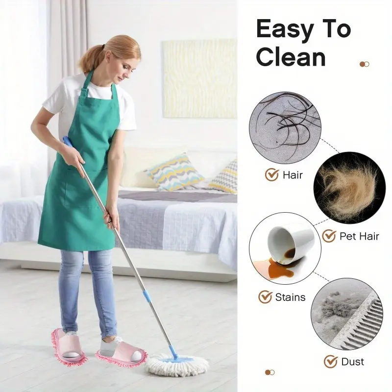 Cartoon Bear Mop Slippers, Ultra-fine Fiber Cleaning and Dust Removal Slippers, Detachable Floor Mopping Shoes, Suitable for Offices and Family Rooms, 4 Colors to Choose From