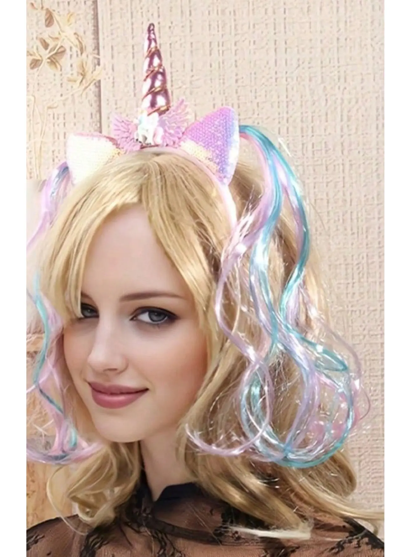 1pc Cute Cartoon Colorful Unicorn Headband, Hair Accessory for Birthday Party, Festival Props, Christmas Headband, Plain Pattern