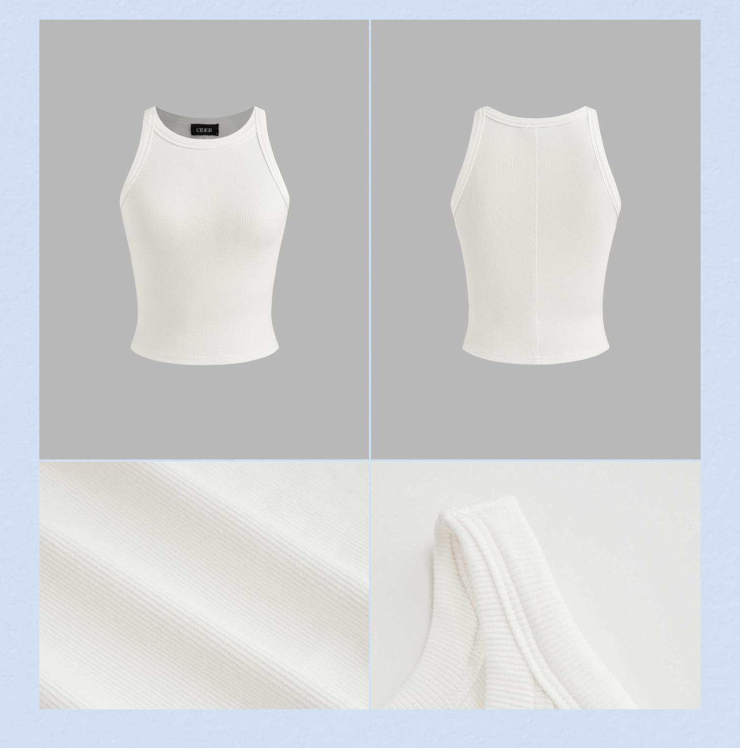 Cider [3 colors, size 2-10] Cotton-blend Round Neckline Solid Tank Top