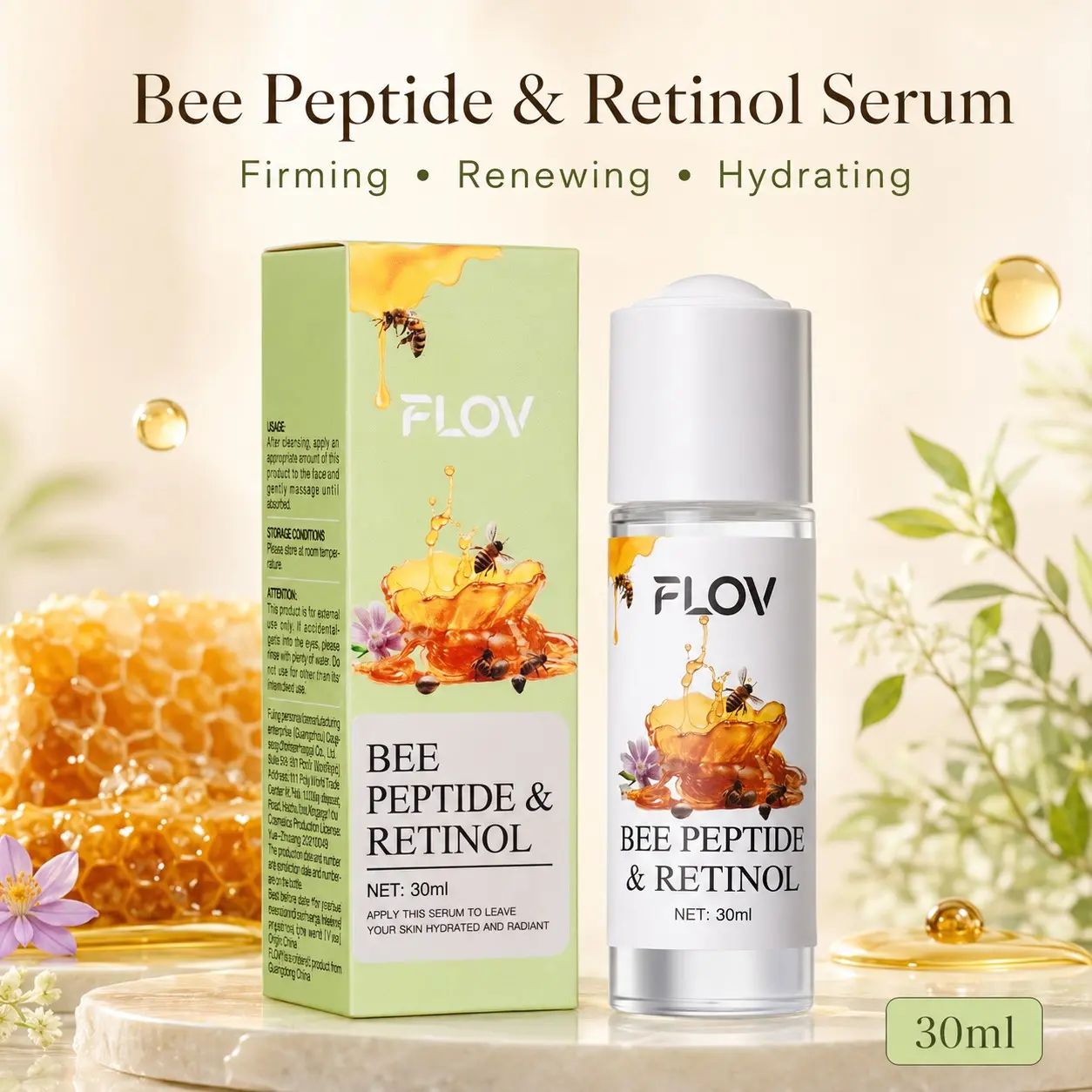 Retinol + Peptide Renewal Essence, Promotes Skin Rejuvenation, Improves Roughness, Reduces Fine Lines, Enhances Skin Smoothness