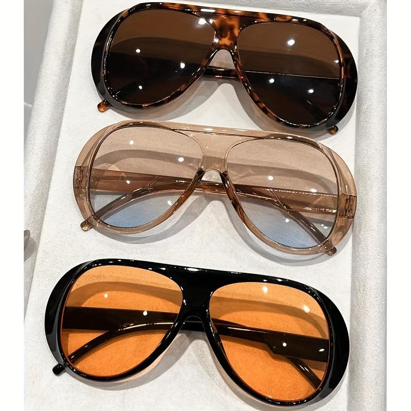 2pcs Set: Oversized Frame Design, Multiple Color Options, Stylish Large Frame Glasses