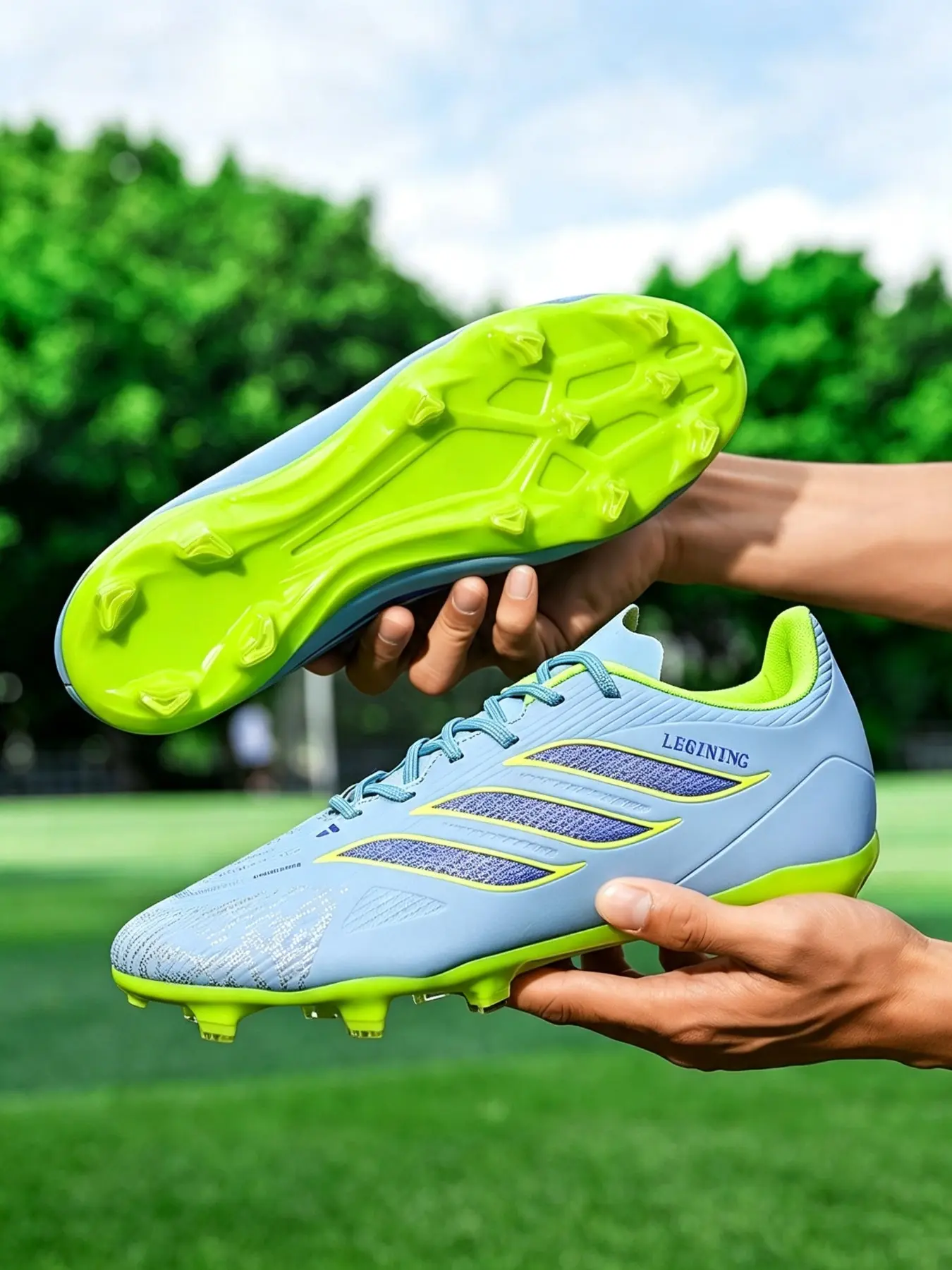 Unisex Long Spike Soccer Shoes, Sizes 35-45, Breathable Texture, Durable Design, Ideal for Training & Casual Play