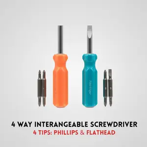 4-In-1 replaceable batch screwdriver set, cross one-character multi-function manual screw batch