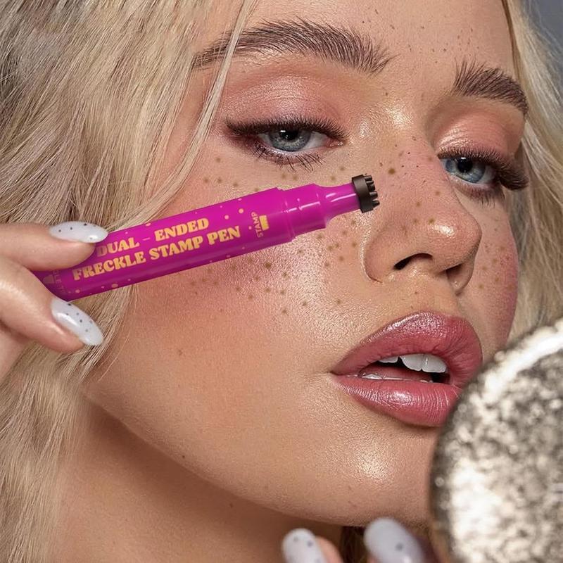 Freckle Pen Waterproof Faux Freckles, Freckle Stamp Dual End Eyeliner, Natural Realistic Freckles Makeup, Long Lasting Sweat Proof Smudge Proof Cosmetic, Easy Makeup Tool for Daily Cosplay