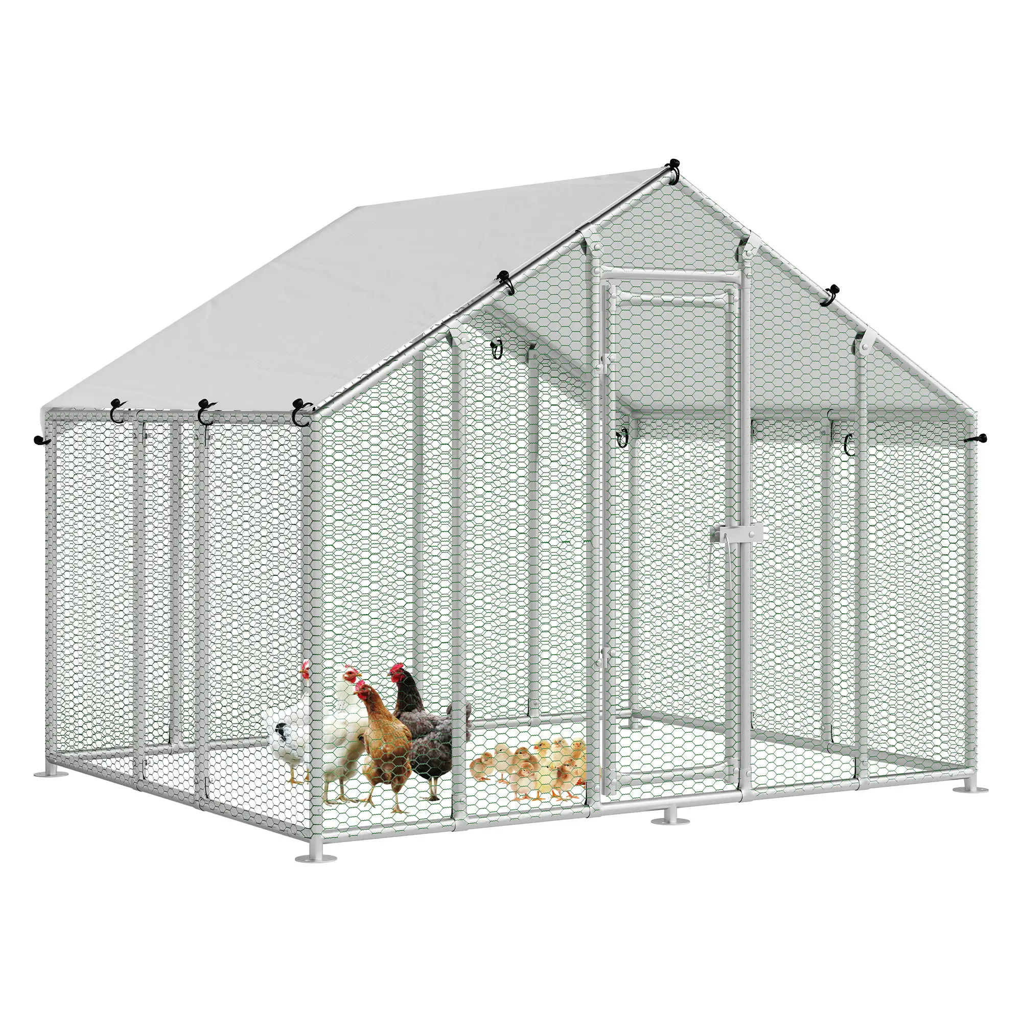 Walk-In Outdoor Cat Enclosure – Extra Large Metal Catio with 7 Platforms & 2 Resting Boxes, Weatherproof UV-Resistant Roof – Multi-Cat Secure Fence for Patio, Ships in Multiple Boxes