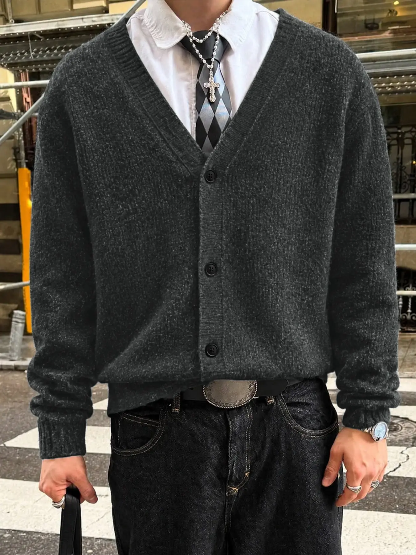 Men's V Neck Classic Knitwear Cardigan, Pure Button Sweater Coat, Perfect for Daily Streetwear, Casual Fall Winter，Men's Tops c sring rave outfit Men's Tops Men's Special Occasion Clothing gifts my primе outfit Sports & Outdoor Accessories