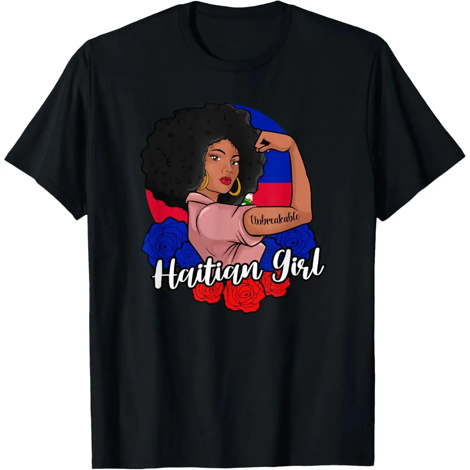 Unisex Haitian Flag Day Vintage Graphic Sports Top - Proud Ayiti Unbreakable Printed Design, Comfortable Cotton, Casual Fit, Short Sleeve, Round Neck, Multi-Size Clothes, Laser Print