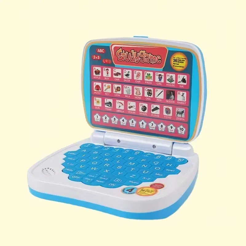 Mini Learning Computer Toy, Portable Learning Machine, Ages 3+, Includes Letters, Numbers, Music, Ideal Christmas Gift