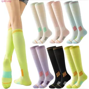 MICBAM Women 6-Pack Knee High Compression Socks, High Elastic Support High Performance Athletic Stockings, Breathable Comfort Sports Socks For Long Travel, Running, Gym Workout And Daily Outdoor Activities